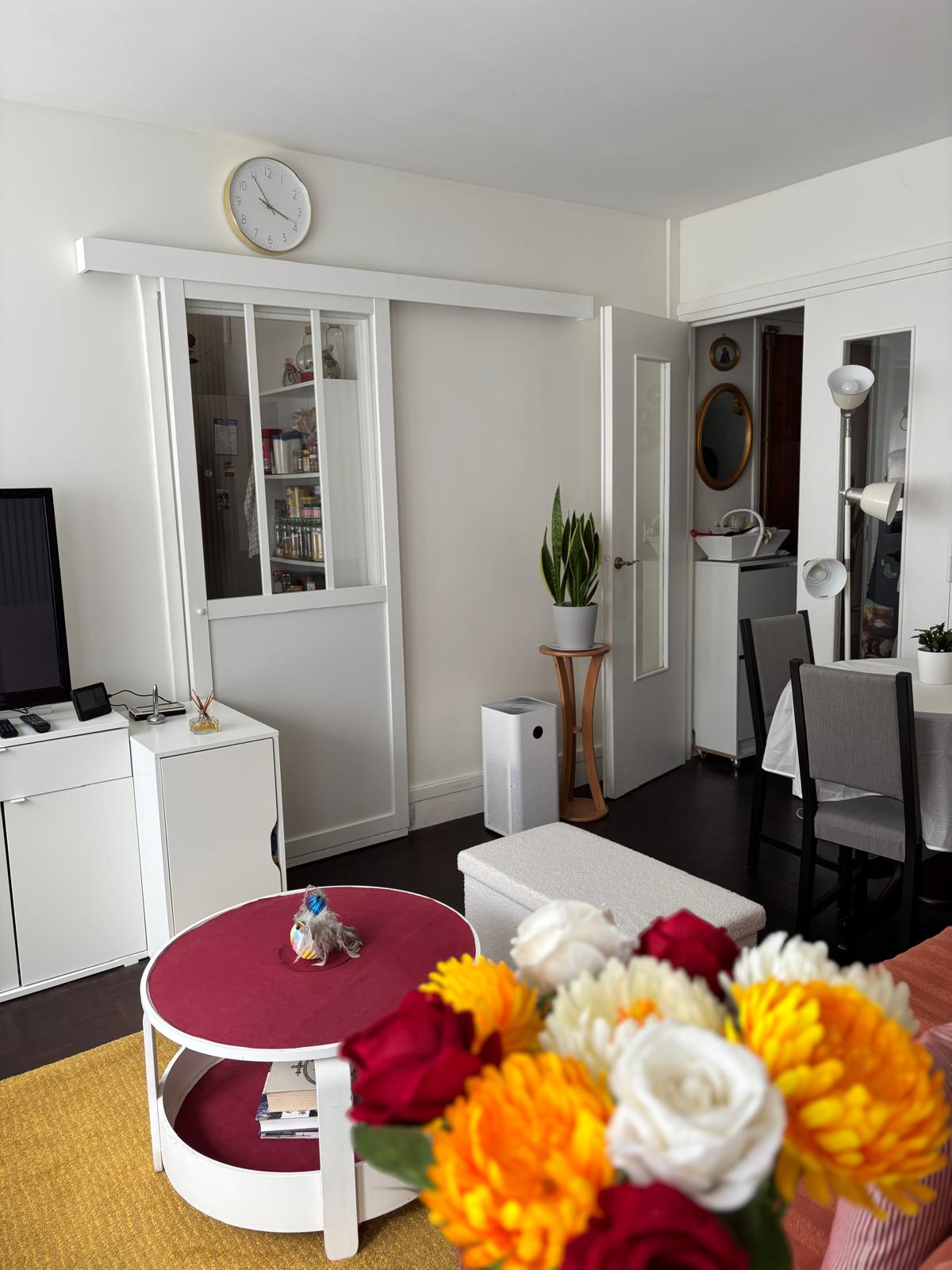 Appartement Paris 15e — espace de vie ouvert de 42 m² donnant sur cour intérieure